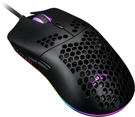 DUTZO KeiryÅ RGB - Matt Black - Gaming Mus - Optisk - 6 knapper - Sort med RGB lys